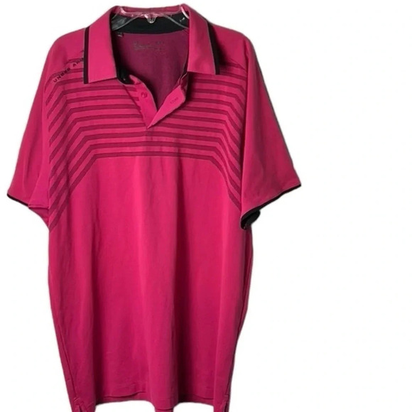 Under Armour Heat gear polo,golf shirt,men Large,Short sleeve , logo,stripes. - Picture 2 of 14